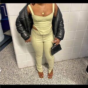 Zara split skinny jeans and corset top set